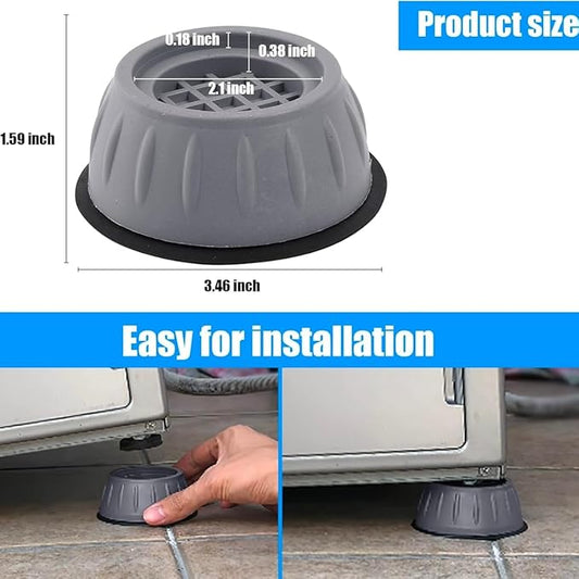 Anti Vibration Pad-Anti-vibration Pads For Washing Machine - 4 Pcs Shock Proof Feet For Washer ? Dryer, Great For Home, Laundry Room, Kitchen, Washer, Dryer, Table, Chair, Sofa, Bed (4 Units)