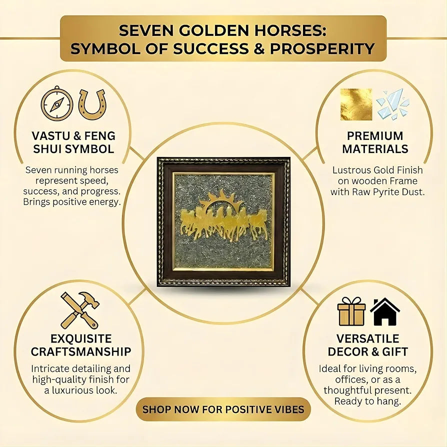 HEALING ZONE 7 Horses on Raw Pyrite Frame