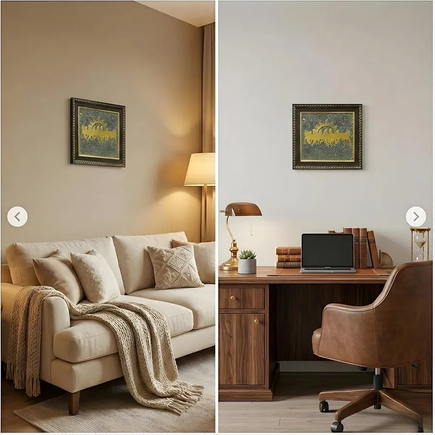 HEALING ZONE 7 Horses on Raw Pyrite Frame